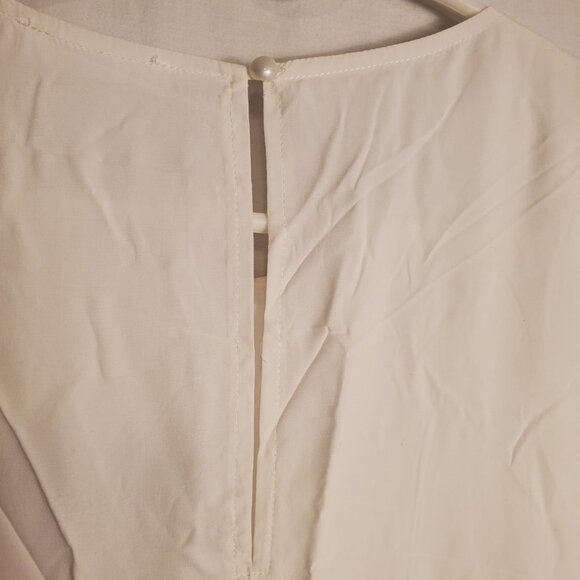 Kirundo Adorable Short Sleeve White Flowy Soft Ruffled Bottom Dress Sz L Womens - Picture 11 of 11